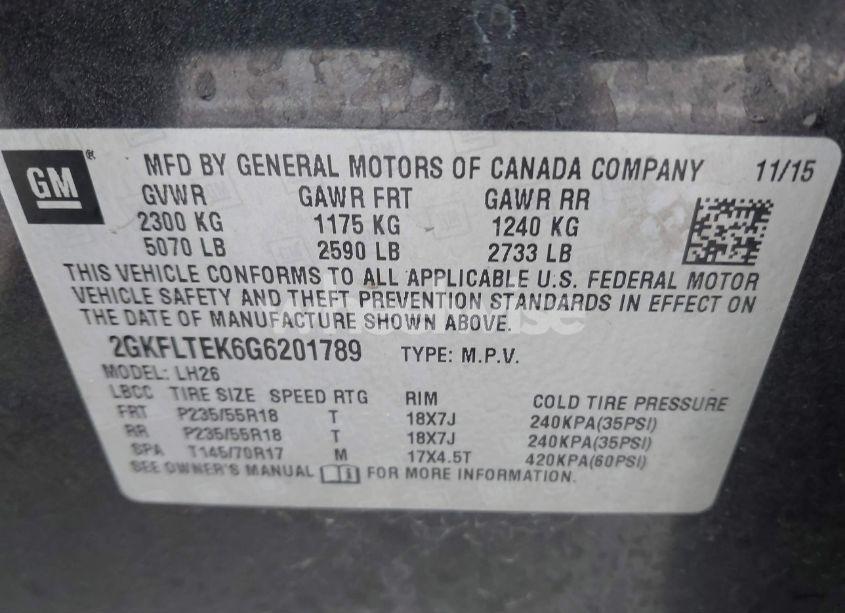 Photo 9 of 2016 Gmc Terrain SLE-2 (VIN 2GKFLTEK6G6201789)