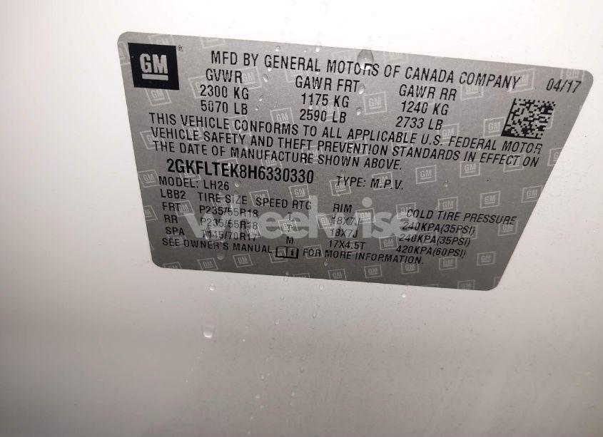 Photo 9 of 2017 Gmc Terrain SLE-2 (VIN 2GKFLTEK8H6330330)