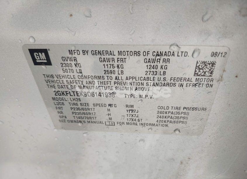 Photo 9 of 2013 Gmc Terrain SLE-2 (VIN 2GKFLTEK9D6141938)