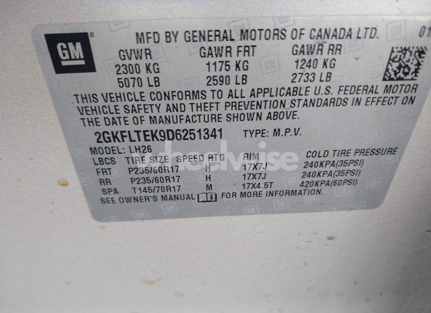 Photo 9 of 2013 Gmc Terrain SLE-2 (VIN 2GKFLTEK9D6251341)