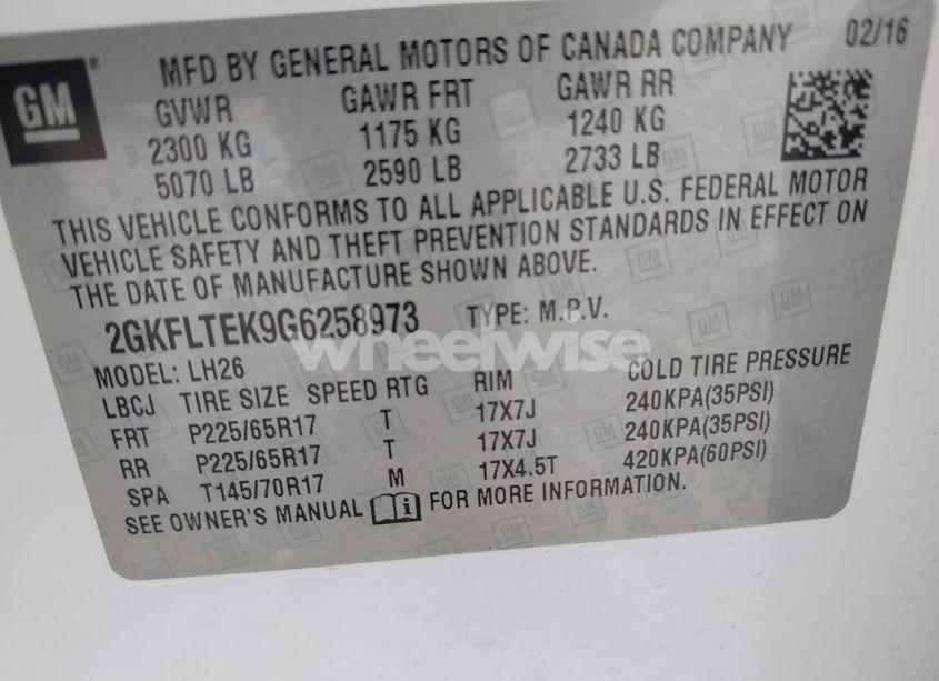 Photo 9 of 2016 Gmc Terrain SLE-2 (VIN 2GKFLTEK9G6258973)