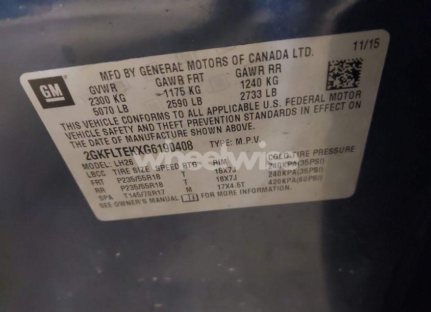 Photo 9 of 2016 Gmc Terrain SLE-2 (VIN 2GKFLTEKXG6190408)