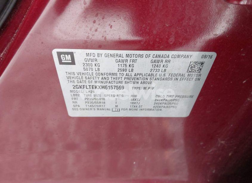 Photo 9 of 2017 Gmc Terrain SLE-2 (VIN 2GKFLTEKXH6157569)