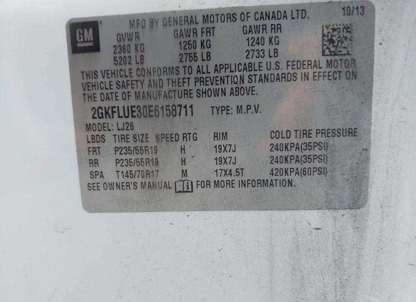 Photo 9 of 2014 Gmc Terrain DENALI (VIN 2GKFLUE30E6158711)