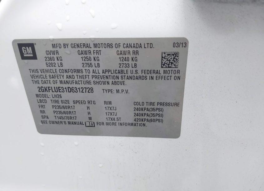 Photo 9 of 2013 Gmc Terrain SLT-1 (VIN 2GKFLUE31D6312728)