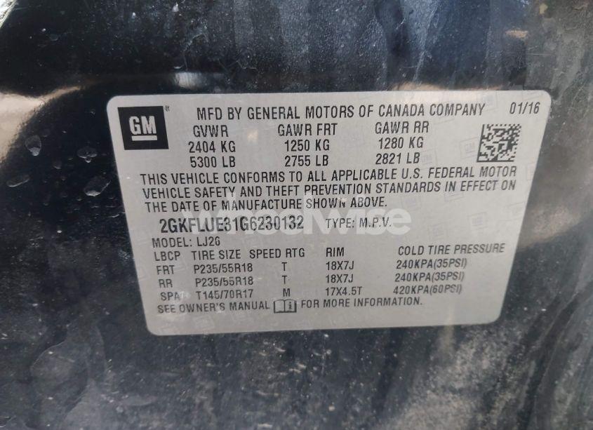 Photo 9 of 2016 Gmc Terrain SLT (VIN 2GKFLUE31G6230132)
