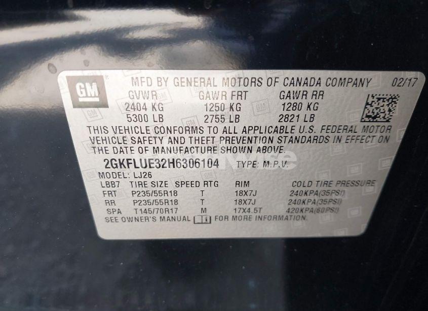 Photo 9 of 2017 Gmc Terrain SLT (VIN 2GKFLUE32H6306104)