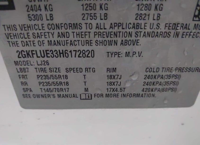 Photo 9 of 2017 Gmc Terrain SLT (VIN 2GKFLUE33H6172820)