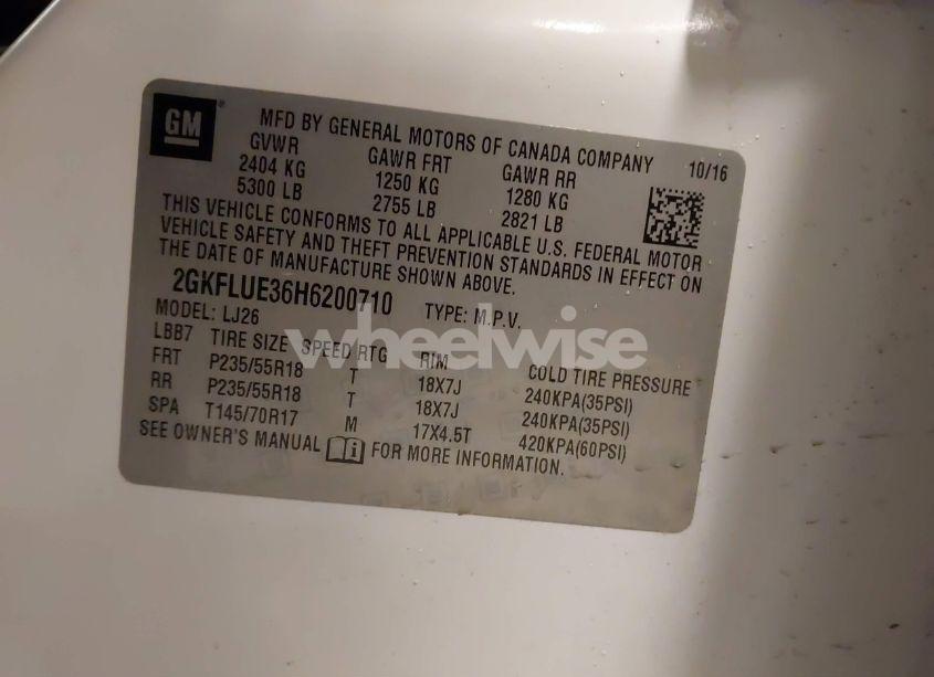 Photo 9 of 2017 Gmc Terrain SLT (VIN 2GKFLUE36H6200710)