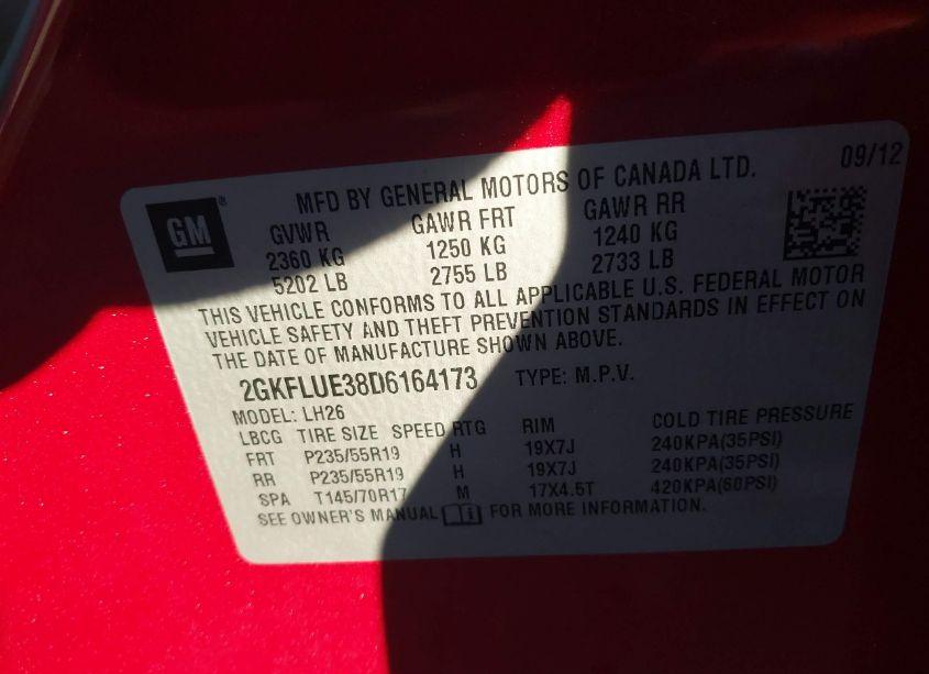 Photo 9 of 2013 Gmc Terrain SLT-1 (VIN 2GKFLUE38D6164173)