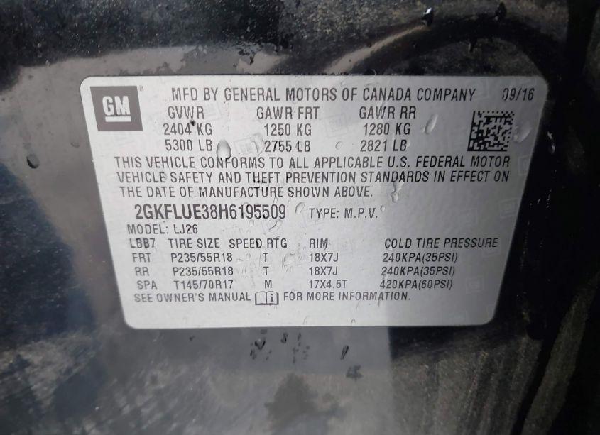 Photo 9 of 2017 Gmc Terrain SLT (VIN 2GKFLUE38H6195509)