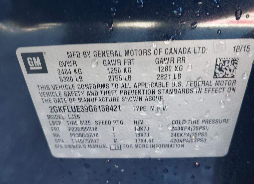 Photo 9 of 2016 Gmc Terrain SLT (VIN 2GKFLUE39G6158421)