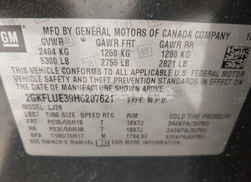 Photo 9 of 2017 Gmc Terrain SLT (VIN 2GKFLUE39H6207621)