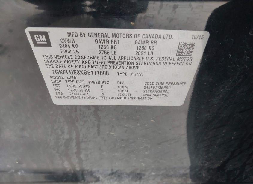 Photo 9 of 2016 Gmc Terrain SLT (VIN 2GKFLUE3XG6171808)