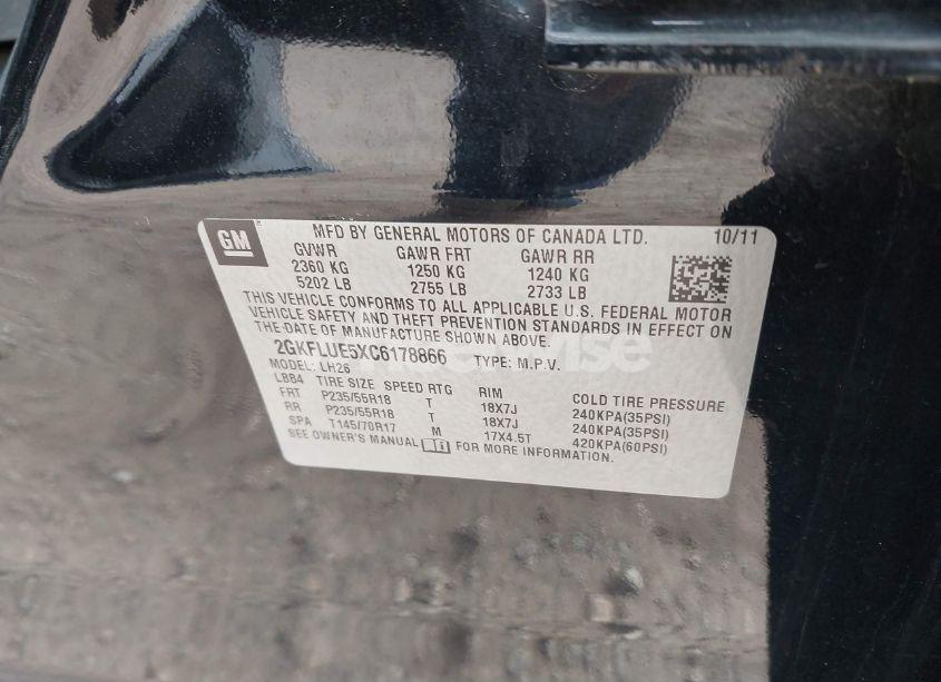 Photo 9 of 2012 Gmc Terrain SLT-1 (VIN 2GKFLUE5XC6178866)