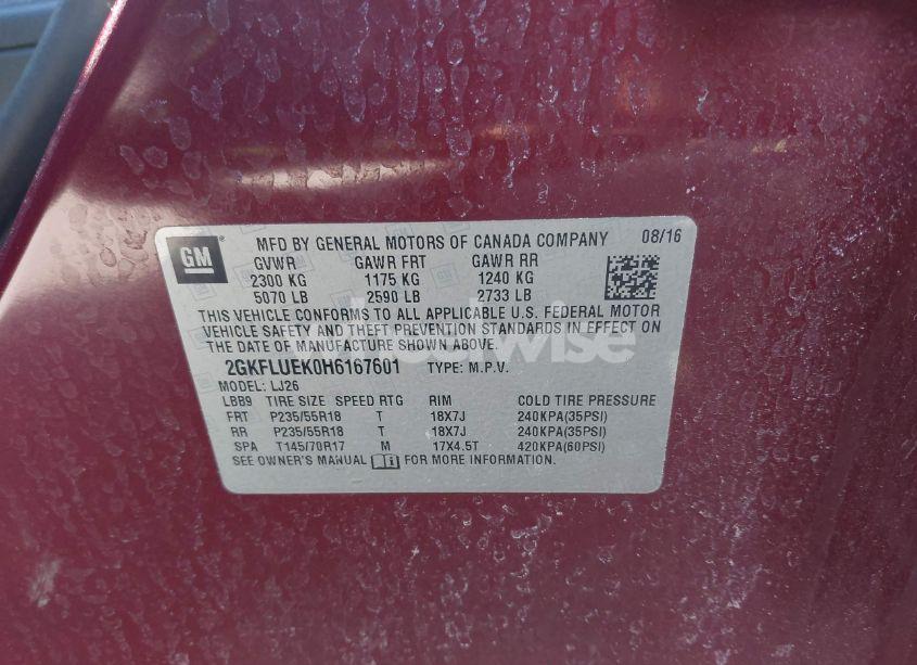 Photo 9 of 2017 Gmc Terrain SLT (VIN 2GKFLUEK0H6167601)