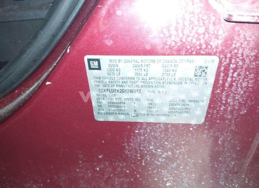 Photo 9 of 2016 Gmc Terrain SLT (VIN 2GKFLUEK2G6249912)