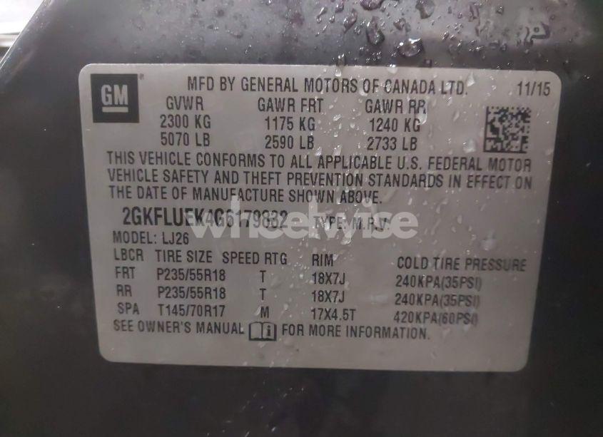 Photo 9 of 2016 Gmc Terrain SLT (VIN 2GKFLUEK4G6179832)