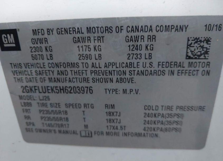 Photo 9 of 2017 Gmc Terrain SLT (VIN 2GKFLUEK5H6203976)