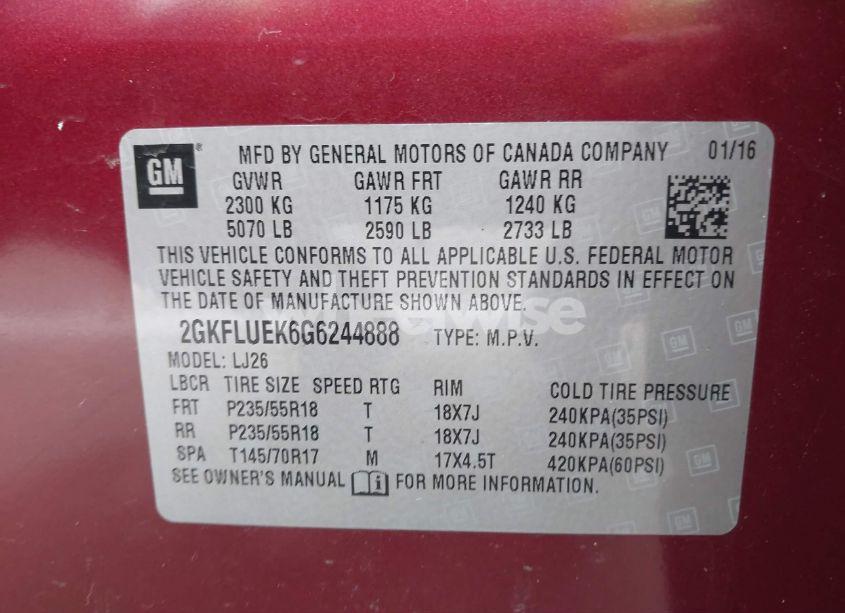 Photo 9 of 2016 Gmc Terrain SLT (VIN 2GKFLUEK6G6244888)