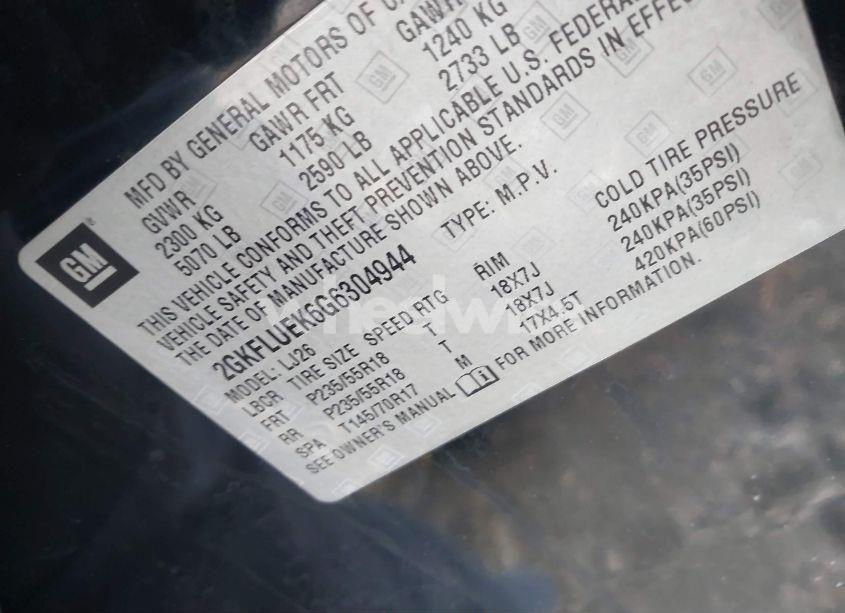 Photo 9 of 2016 Gmc Terrain SLT (VIN 2GKFLUEK6G6304944)