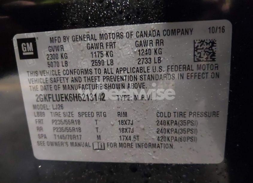 Photo 9 of 2017 Gmc Terrain SLT (VIN 2GKFLUEK6H6213142)