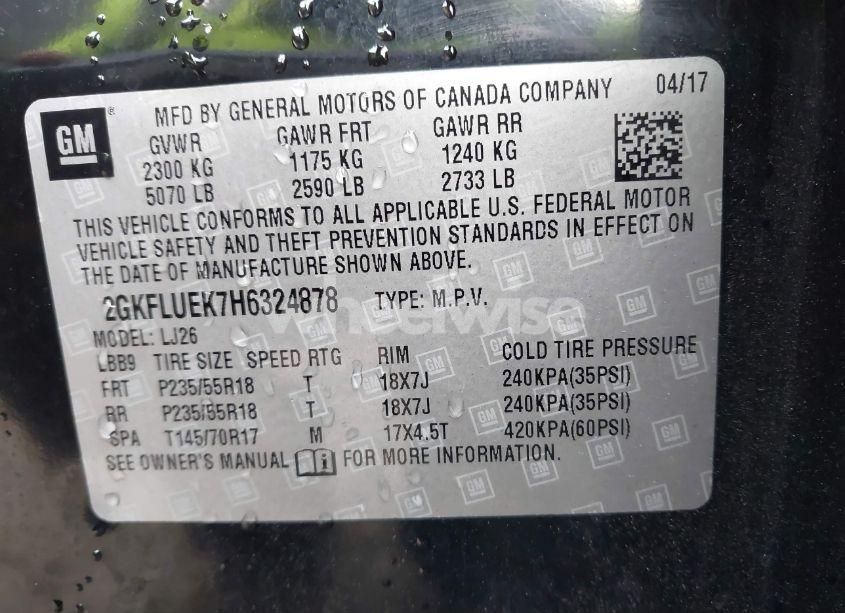 Photo 9 of 2017 Gmc Terrain SLT (VIN 2GKFLUEK7H6324878)