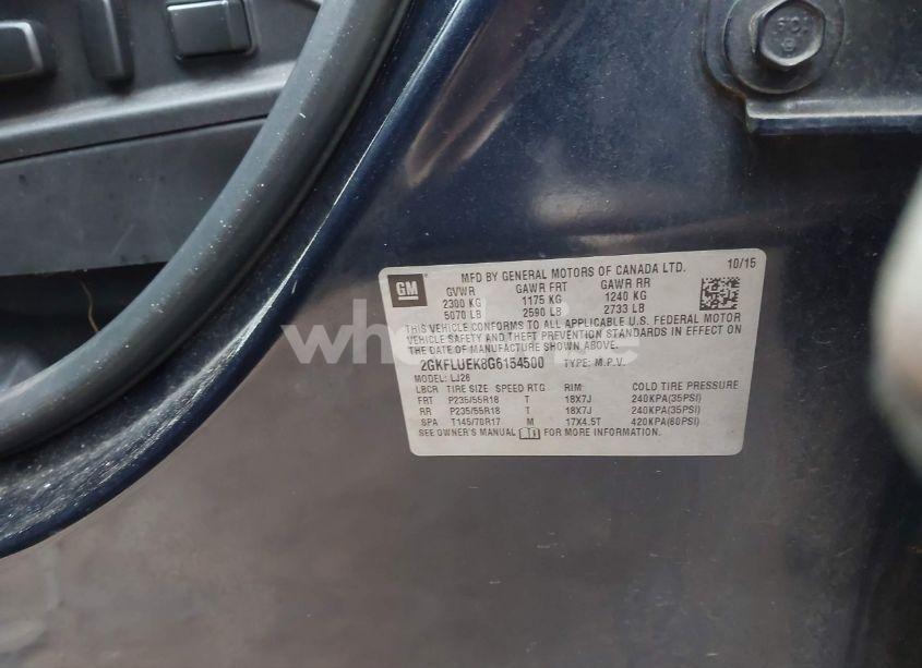 Photo 9 of 2016 Gmc Terrain SLT (VIN 2GKFLUEK8G6154500)