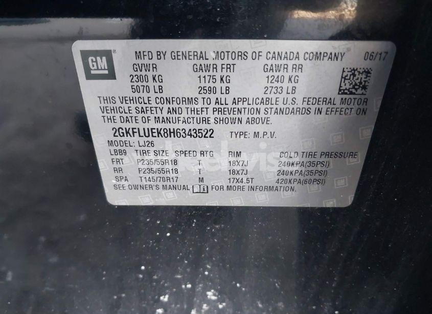 Photo 9 of 2017 Gmc Terrain SLT (VIN 2GKFLUEK8H6343522)