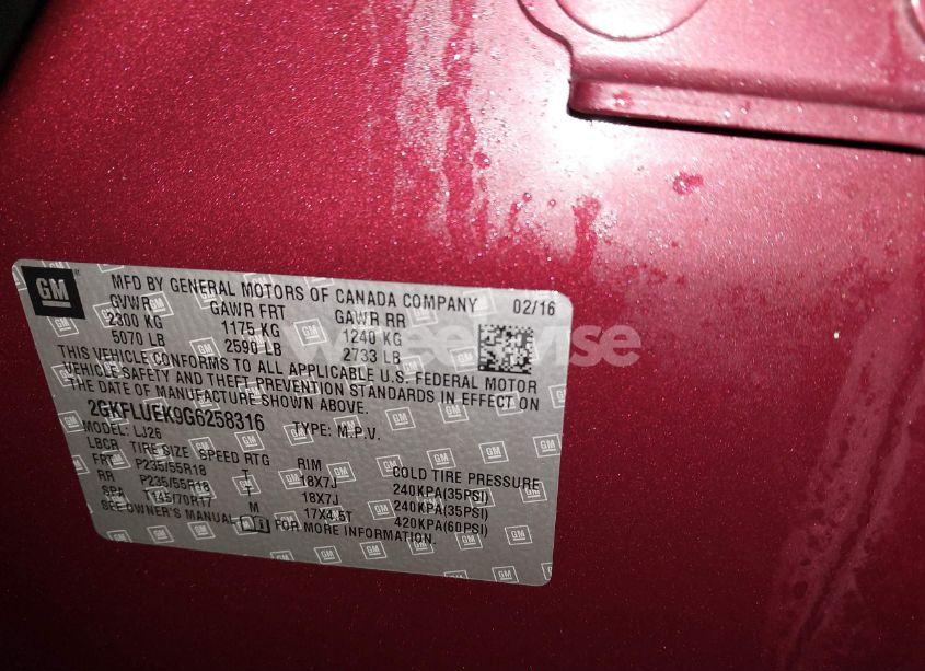 Photo 9 of 2016 Gmc Terrain SLT (VIN 2GKFLUEK9G6258316)