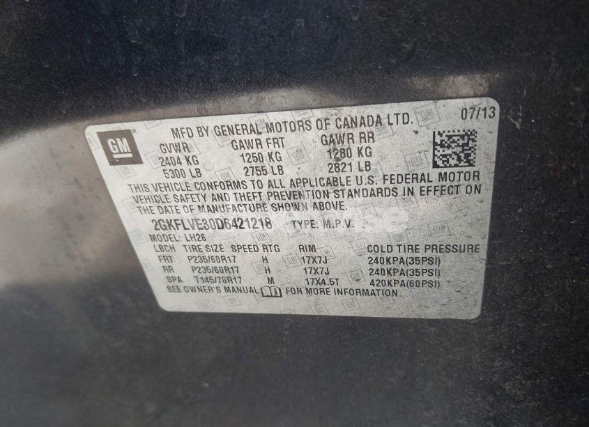 Photo 9 of 2013 Gmc Terrain SLT-1 (VIN 2GKFLVE30D6421218)