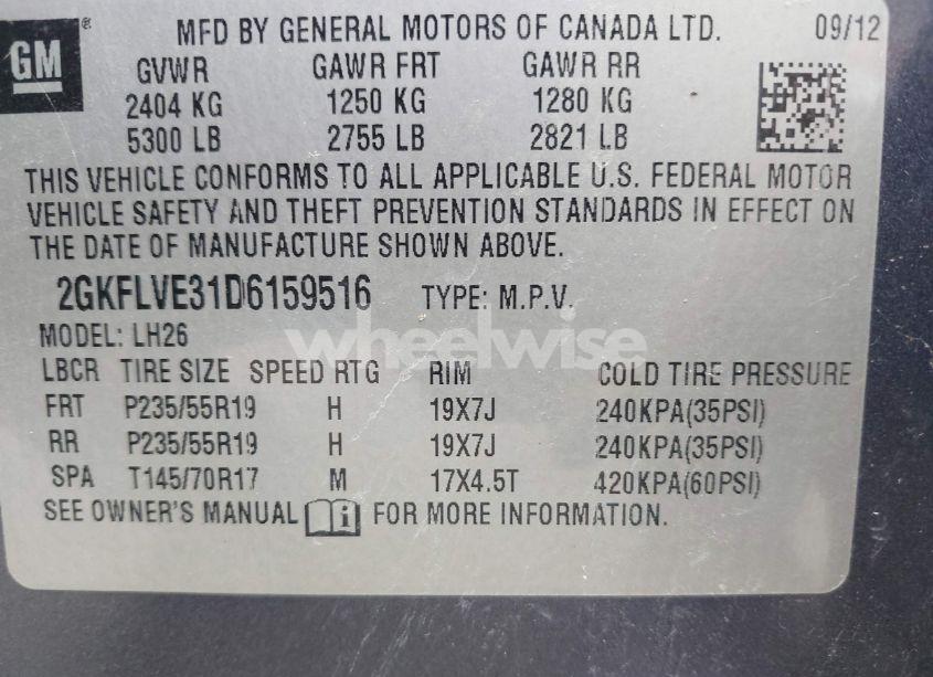 Photo 9 of 2013 Gmc Terrain SLT-1 (VIN 2GKFLVE31D6159516)