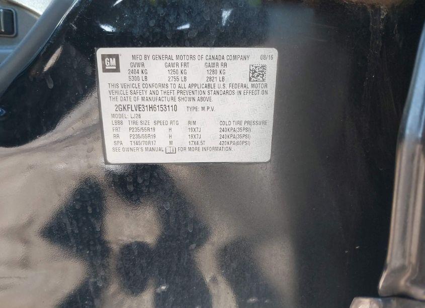 Photo 9 of 2017 Gmc Terrain DENALI (VIN 2GKFLVE31H6153110)