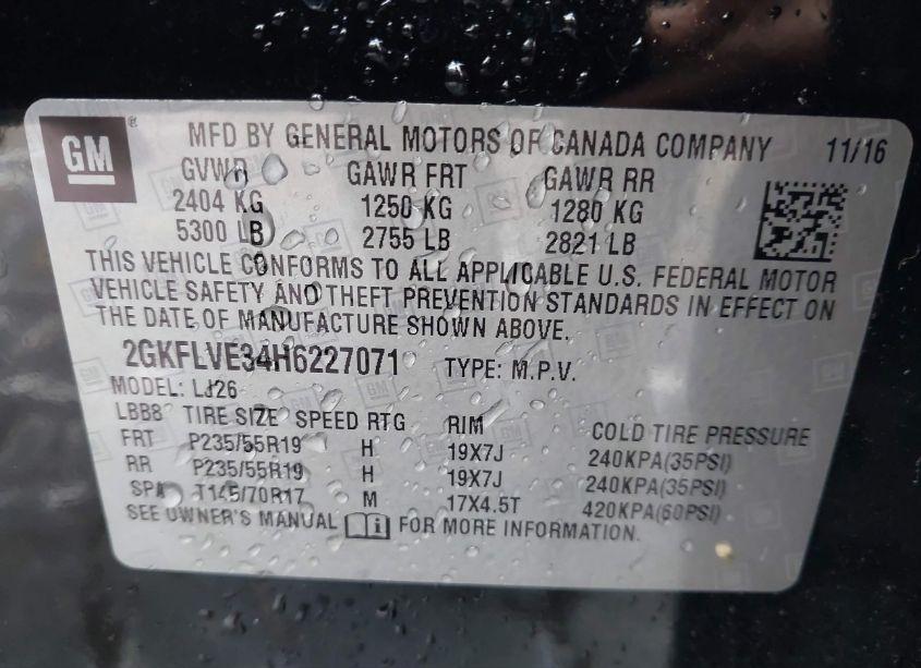 Photo 9 of 2017 Gmc Terrain DENALI (VIN 2GKFLVE34H6227071)