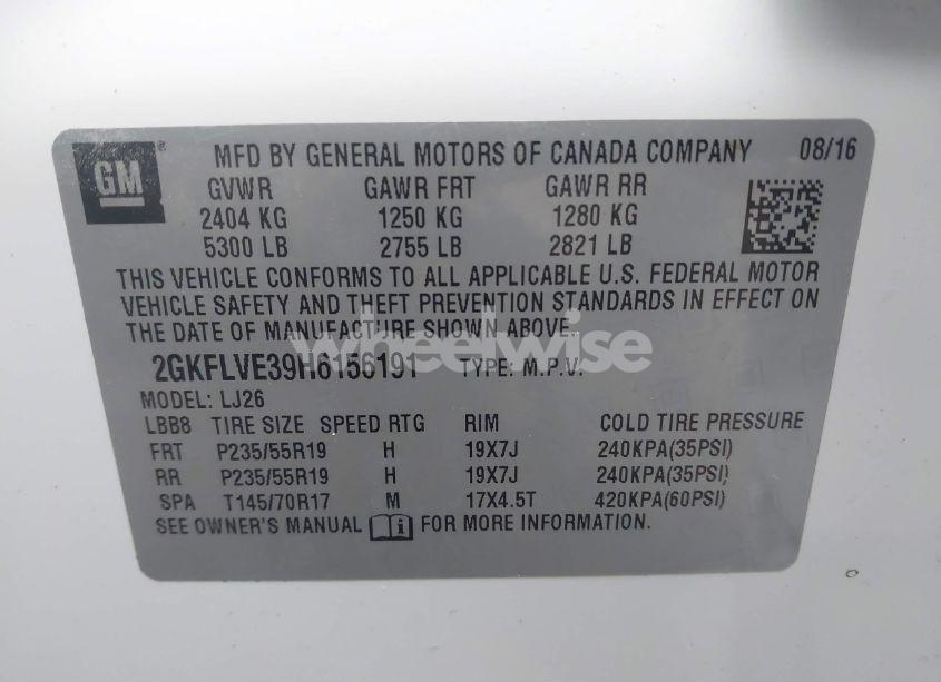 Photo 9 of 2017 Gmc Terrain DENALI (VIN 2GKFLVE39H6156191)