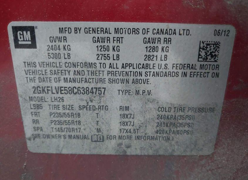 Photo 9 of 2012 Gmc Terrain SLT-1 (VIN 2GKFLVE58C6384757)