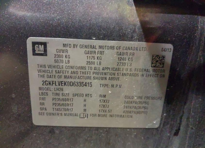 Photo 9 of 2013 Gmc Terrain SLT-1 (VIN 2GKFLVEK0D6335415)