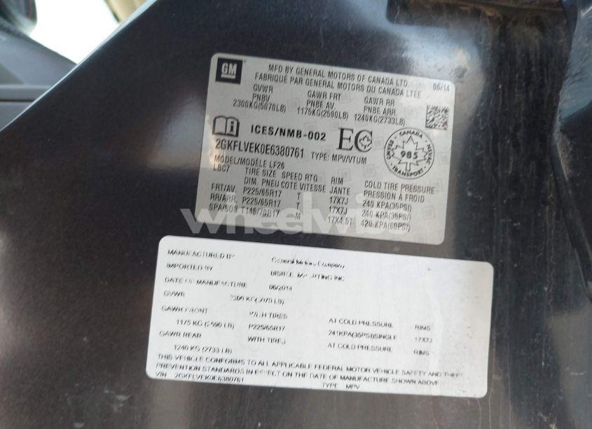 Photo 9 of 2014 Gmc Terrain SLE-1 (VIN 2GKFLVEK0E6380761)