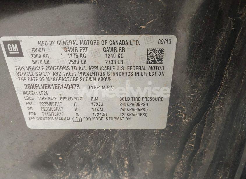 Photo 9 of 2014 Gmc Terrain SLE-1 (VIN 2GKFLVEK1E6140473)