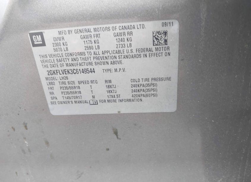 Photo 9 of 2012 Gmc Terrain SLT-1 (VIN 2GKFLVEK3C6149544)