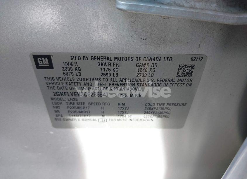 Photo 9 of 2012 Gmc Terrain SLT-1 (VIN 2GKFLVEK3C6286547)