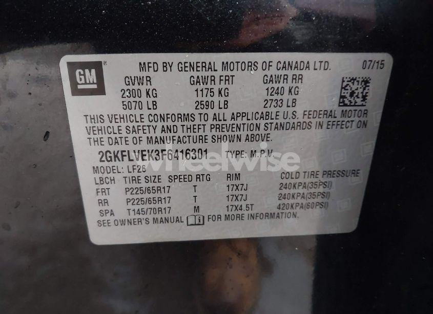 Photo 9 of 2015 Gmc Terrain SLE-1 (VIN 2GKFLVEK3F6416301)