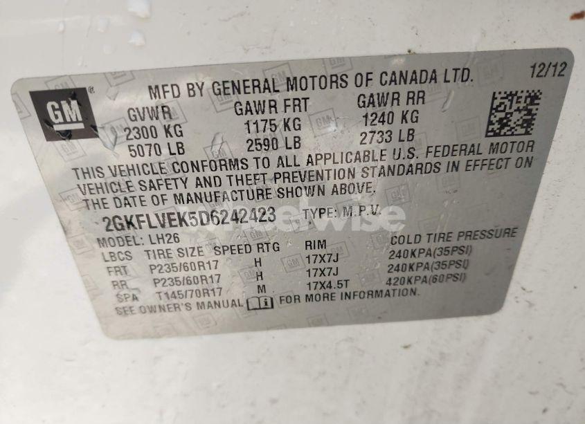 Photo 9 of 2013 Gmc Terrain SLT-1 (VIN 2GKFLVEK5D6242423)