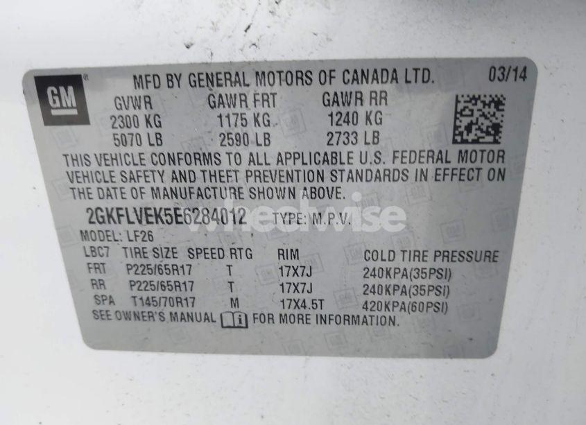 Photo 9 of 2014 Gmc Terrain SLE-1 (VIN 2GKFLVEK5E6284012)