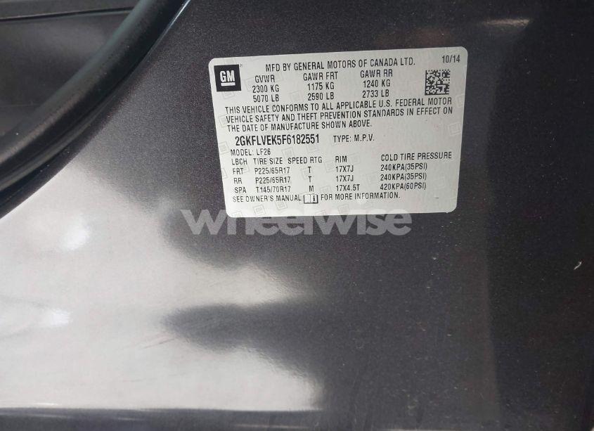 Photo 9 of 2015 Gmc Terrain SLE-1 (VIN 2GKFLVEK5F6182551)