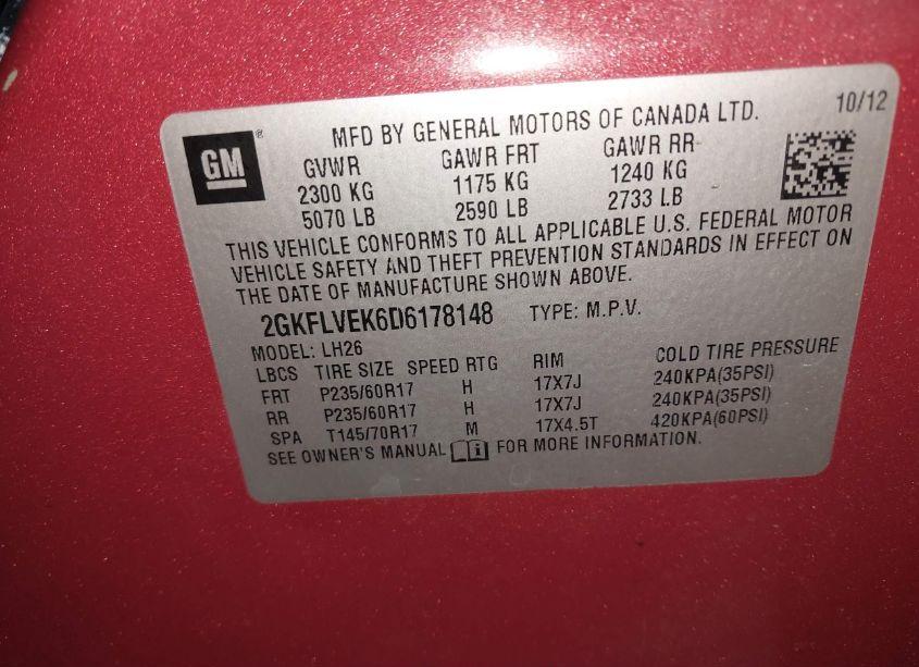 Photo 9 of 2013 Gmc Terrain SLT-1 (VIN 2GKFLVEK6D6178148)