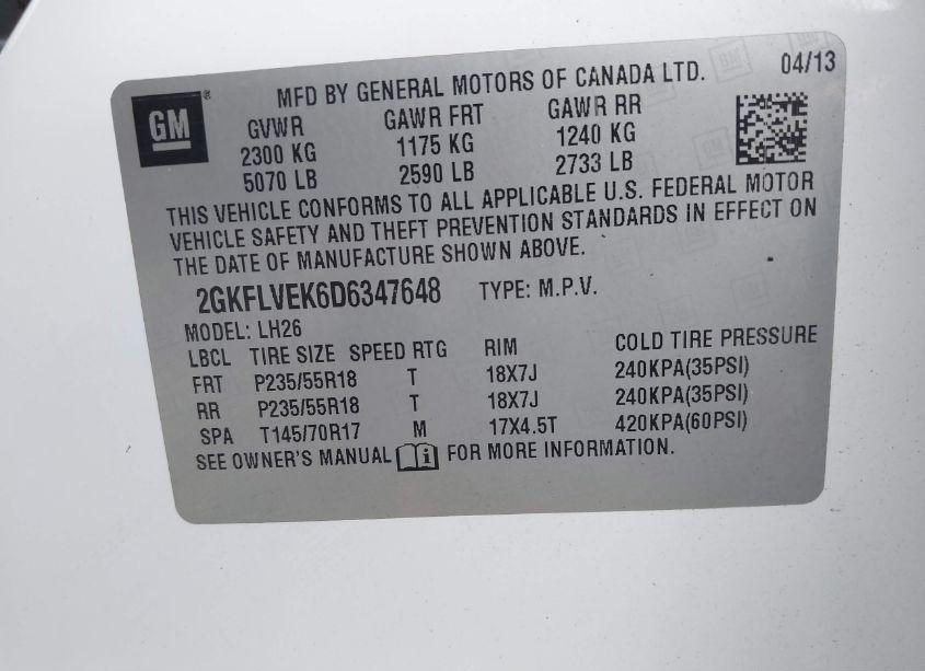 Photo 9 of 2013 Gmc Terrain SLT-1 (VIN 2GKFLVEK6D6347648)