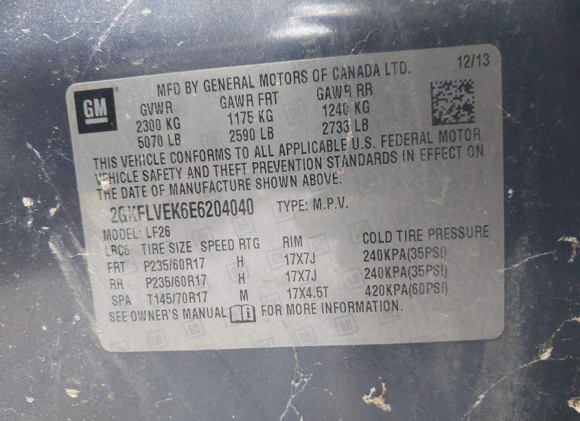 Photo 9 of 2014 Gmc Terrain SLE-1 (VIN 2GKFLVEK6E6204040)