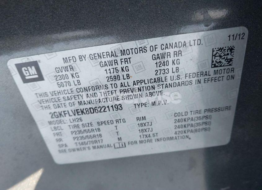 Photo 9 of 2013 Gmc Terrain SLT-1 (VIN 2GKFLVEK8D6221193)