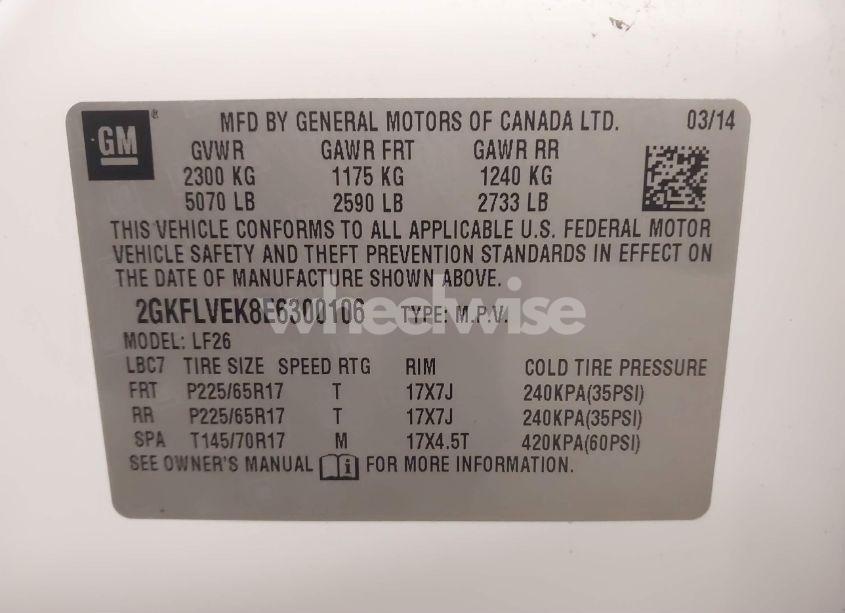 Photo 9 of 2014 Gmc Terrain SLE-1 (VIN 2GKFLVEK8E6300106)